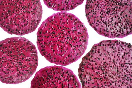 Close up of dehydrated/ dried red dragon fruitの写真素材