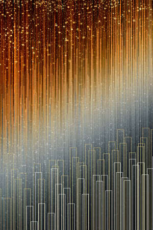 Abstract and simple style Golden Line Art decorative painting, artistic Conception backgroundの写真素材