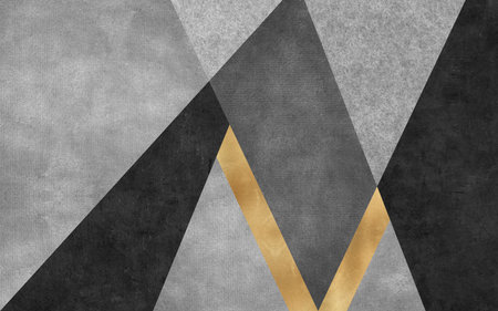 Modern geometric patterns and golden texture art patterns, abstract gray carpet background.の写真素材