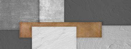 Modern abstract geometric stone block combination art painting.の写真素材