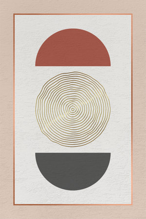 Abstract line geometric art painting, modern simple style decorative painting. It is used for creative design of posters, cards, wallpapers, banners, websites, prints, etc.の写真素材