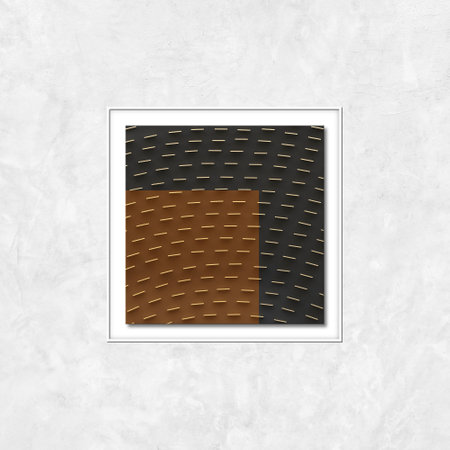Abstract golden geometric line art painting, used for covers, posters, cards, decorative paintings, art walls.の写真素材