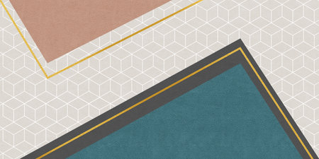 Geometric painting background. Hand drawn minimalistic image for creative design of posters, cards, wallpapers, banners, websites, prints etc. Works of modern art. natural color.の写真素材