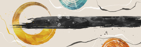 Abstract background with grunge brush strokes and organic shapes. Vector illustration.