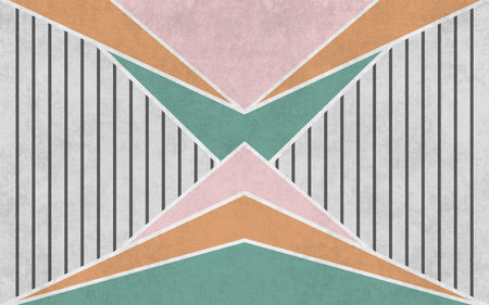 Abstract geometric background with stripes and lines in pastel colors. Paper texture.の写真素材