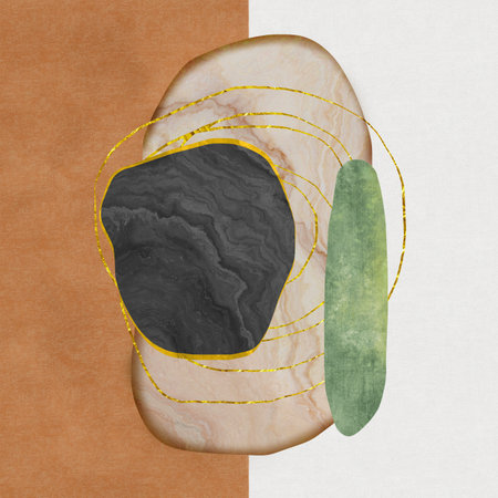 Abstract background with marble texture and geometric shapes. 3d rendering.の写真素材