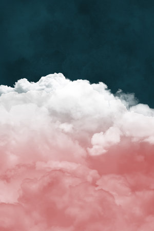 Fantasy cloudy sky with pastel gradient color, Abstract sky backgroundの写真素材