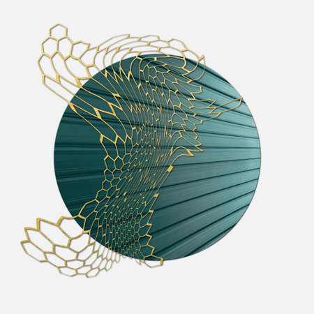 abstract geometric design with golden lines on a white background, vector illustrationの写真素材