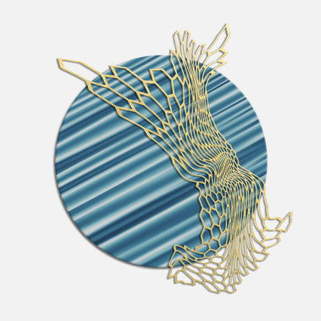 Abstract background with a golden pattern in the form of a circle.の写真素材