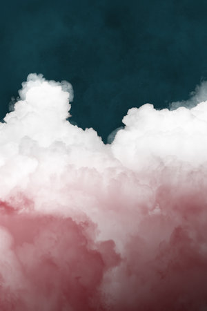 Clouds in the sky, highly detailed textured cloudscape illustrationの写真素材