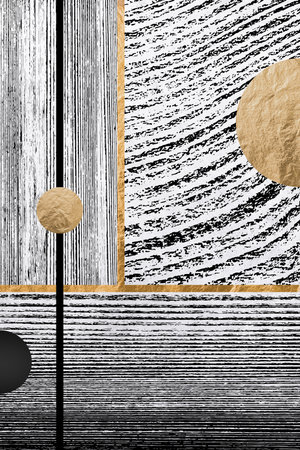 abstract background with gold and black stripes on a wooden surface, monochromeの写真素材