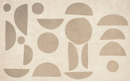 Abstract background with geometric shapes in beige and brown tones. Vector illustration.の写真素材