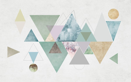 Geometrical background with triangles in pastel colors. Minimalistic designの写真素材