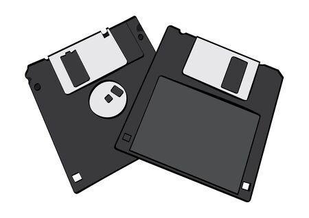 Retro diskette vector Illustration on a white backgroundのイラスト素材