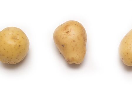 Raw potato isolated on white, with clipping pathの写真素材