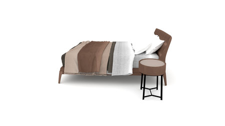 Modern double bed. Isolated on white background.3d illustration.の写真素材