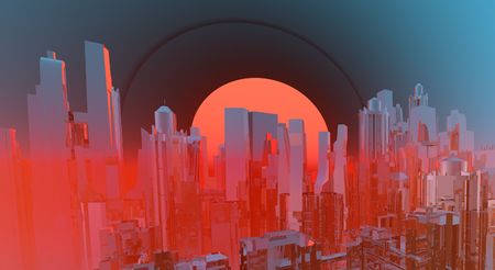 cg fantacy cityの写真素材