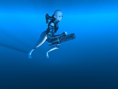 cyborg runningの写真素材