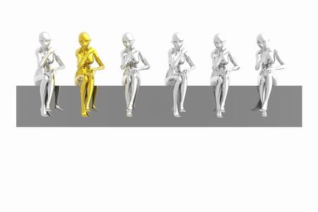 silvers girls and silver girlの写真素材