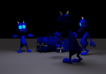 presents and aliensの写真素材