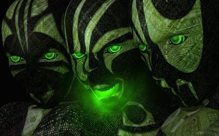 portrait of cyborgsの写真素材