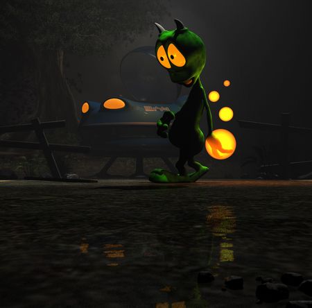 cartoon alienの写真素材