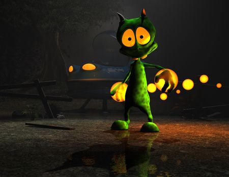 cartoon alienの写真素材