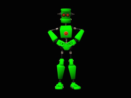 Cute little green robotの写真素材