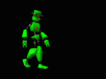 Cute little green robotの写真素材