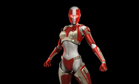 Futuristic cyborg soldierの写真素材