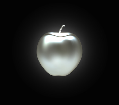 Glowing metal appleの写真素材