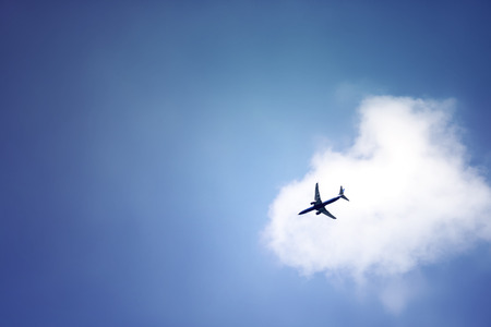 plain across the sky の写真素材