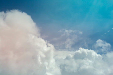 White clouds and blue sky