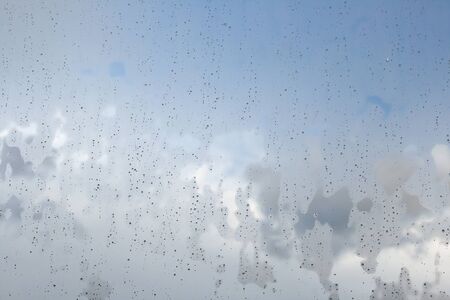 Condensation on a window glassの写真素材