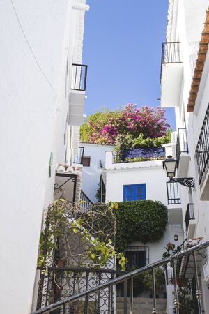 Charming streets in Frigiliana, Andalicia, Spainの写真素材