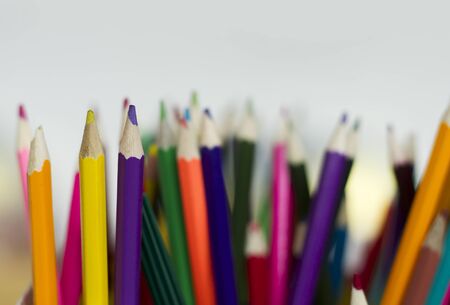 Set of color pencils close upの写真素材