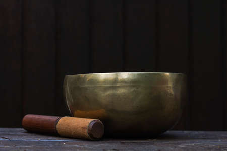 Singing bowl made of seven metalsの写真素材