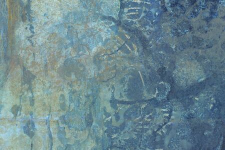 Blue grungy metallic sheet textureの写真素材