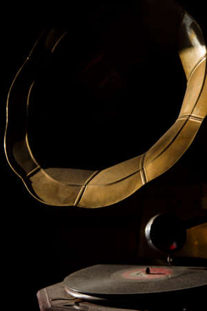 Detail of old vintage gramophoneの写真素材