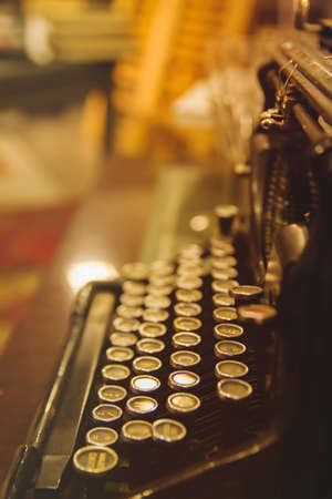 Old typewriter close up, stock photoの写真素材