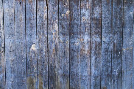 Old rustic blue painted wooden wallの写真素材