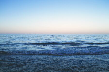 Blue landscape by the seaの写真素材