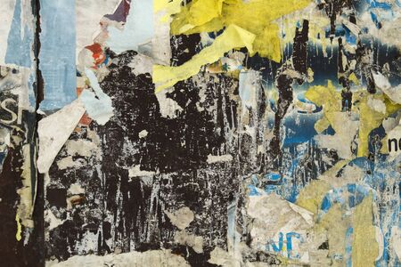 Rests of papers on old bulletin boardの写真素材