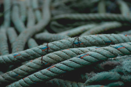 fishing ropes close up