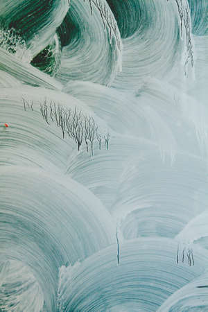 White paint strokes in a shop windowの写真素材