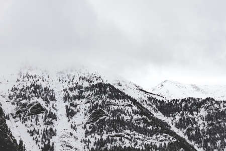 Snowy landscape in the mountainsの写真素材
