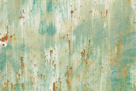 Old green rusted wall textureの写真素材