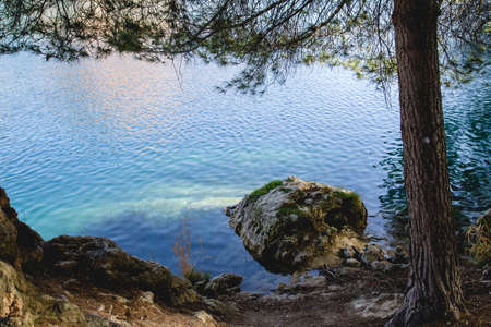 Landscape in Lagunas de Ruidera Natural Parkland, Spainの写真素材