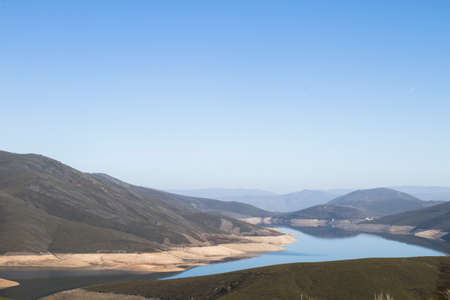 Das Portas water reservoir in Galicia, Spainの写真素材