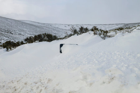 Traffic sign hidden by the snow